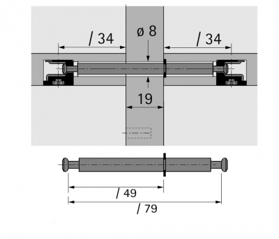 Дюбель двойной под Rastex DU 853, 19 мм, длина 49/79 мм (1079580)