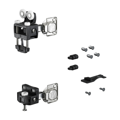 Комплект фурнітури WingLine L для правих дверей, 12 кг, з функцією самозачинення, з нижнім елементом, чорний (9278267)