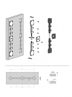 Выравниватель двери, толщина двери от 16 мм, L=2250 мм, белый (Словения)