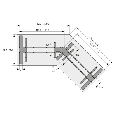 Комплект стола Steelforce Pro 673 SLS, с электрорегулировкой высоты, угол 135°, черный (9311394) Hettich