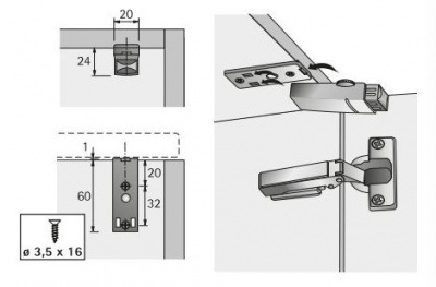 Доводчик Silent System для Intermat 9943/9936/9944, под прикручивание (60579)