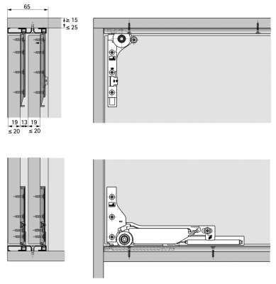 SlideLine M Профиль двухдорожечный для вкладной системы, под прикручивание/приклеивание, L4000 мм (9236576)