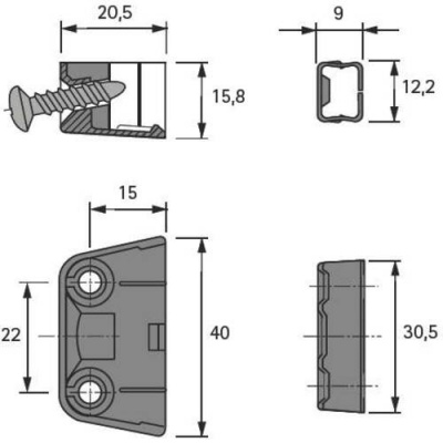 Трапецеподібна стяжка TZ 4 зовнішня частина, коричнева (1008080)