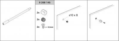 Комплект з'єднувачів релінгу для тонкої передньої панелі ящика InnoTech Atira, від 10 мм (9268145)