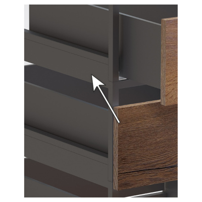 Профіль Cadro для встановлення шухляд, 3000 мм, чорний матовий (9298806) Hettich