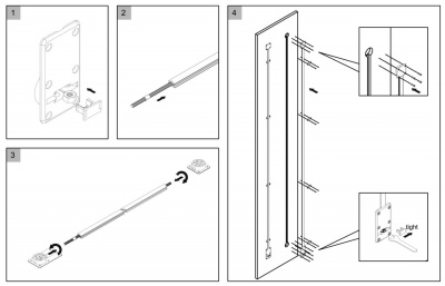 Комплект стяжек-выпрямителей для дверей, 2 шт, толщина от 18 мм, L=1990 мм, алюминий (9252651) Hettich