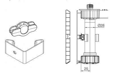 Пластина з кліпсою на магніті до алюм./ПВХ цоколю, Sсilm