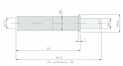 Демпфер врезн., Ø 8 мм, L=35 мм, чер.,Airtic