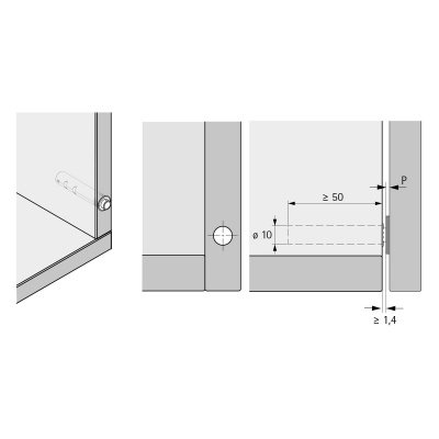 Толкатель Magnet Strong, врезной, L=20 мм, белый