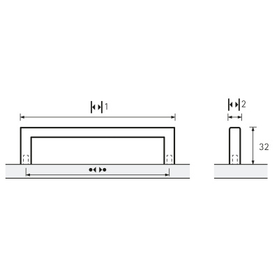 Ручка Anzio 608мм, L618мм, нержавеющая сталь (1160024)