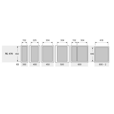 Рама системи збору сміття InnoTech Pull, в секцію 400 мм, з кріпленням на фасад (9279410)