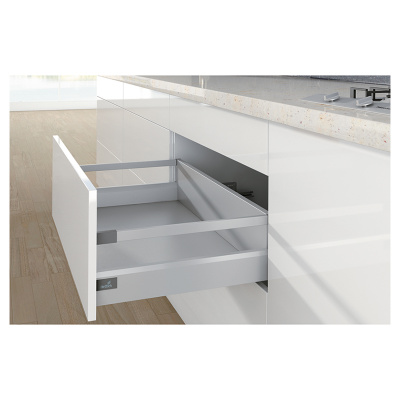 Комплект ящика ArciTech H=186мм L=500мм, с 1 релингом, боковина 126 мм, с доводчиком, серебро (14203) Hettich