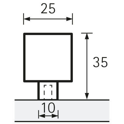 Ручка Pola, 25х25 мм, Н35 мм, нержавеющая сталь (9071869)