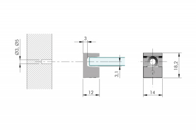 Полкодержатель Kristal д/стекла 5-6мм хром (16113010KB)