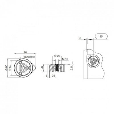 Ножка кухонная H=150 к-т, Sсilm