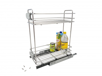 Карго FBM нижнего крепления, корпус 300 мм, хром, направляющие Salice, Made in Italy