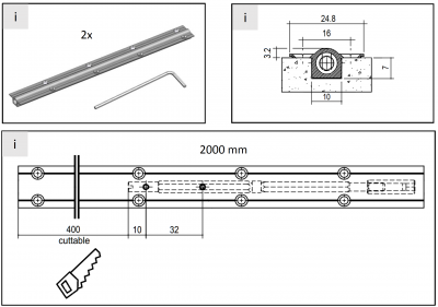 Комплект стяжок- випрямлячів для тонких дверей, товщина 10-12 мм, алюміній (9280180)