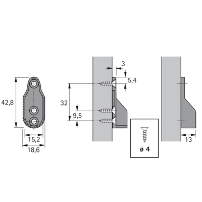 Крепление штанги, сталь алюминий (9079719)