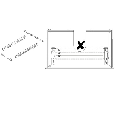 Комплект для синхронізації Push to open Silent під мийку (9278453) Hettich