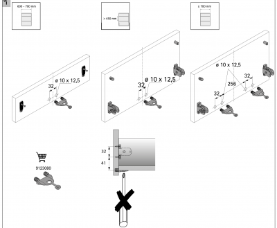 Стабілізатор передньої панелі, сірий (9123080) Hettich