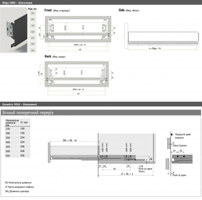 Комплект боковин RIGO, размеры 80×390 мм, цвет антрацит