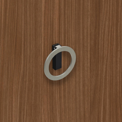 Ручка Campli, ø 64 мм 32 мм, H16,5 мм, нержавіюча сталь / матовий чорний (9348211) Hettich